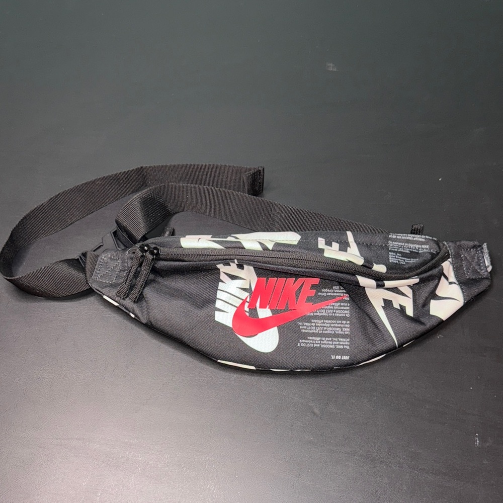 Nike Black Belt Bag with Red Logo